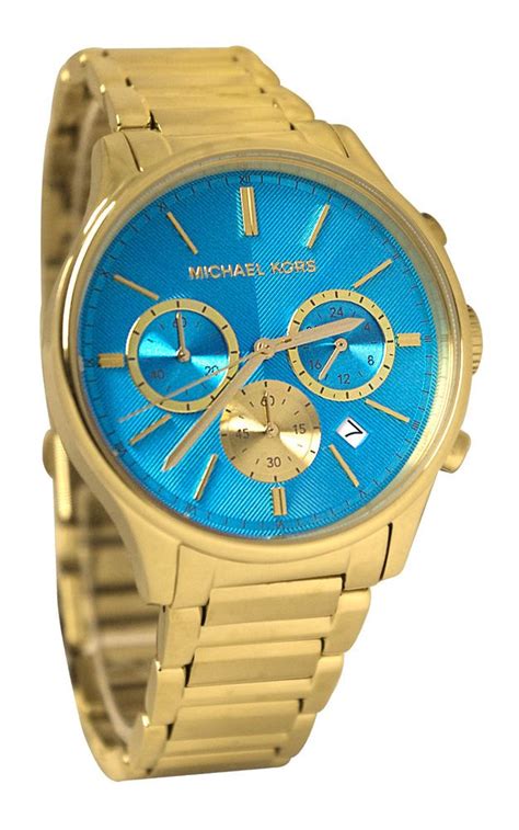 michael kors women's gold watch with blue face|black and gold female watch.